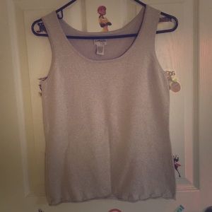 CHICO’S SPARKLY SILVER DRESS TANK SIZE 0